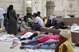 Flüchtlinge im Hauptbahnhof Mailand Foto: ilgiorno.it