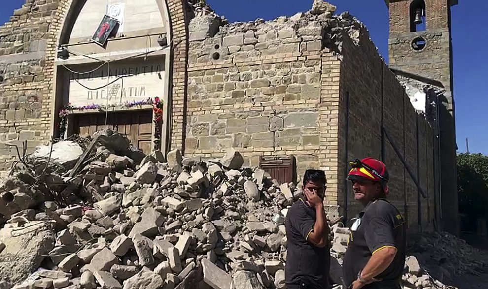 Amatrice, zerstörte Kirche von Villa San Lorenzo Foto: depo.it